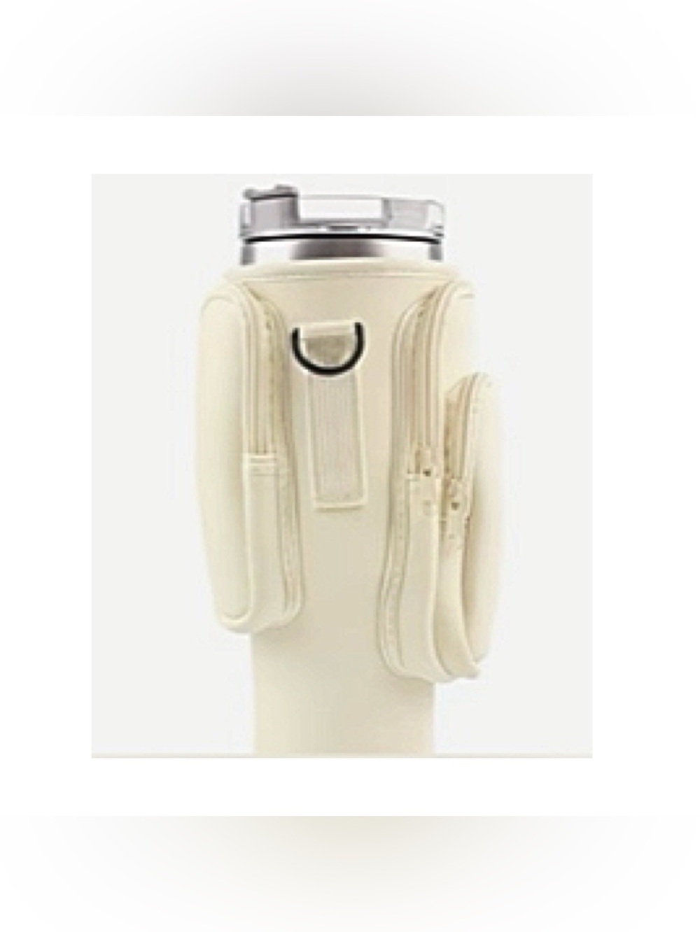 Water Bottle Carrier with Crossbody Strap and Zippered Pockets - Picture 6 of 15